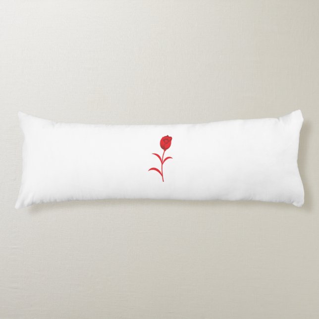 Rose Madder, Lava Red, floral Design Body Pillow (Front)