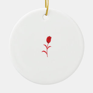 Rose Madder, Lava Red, floral Design Ceramic Ornament