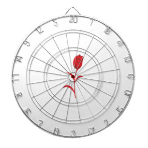 Rose Madder, Lava Red, floral Design Dartboard