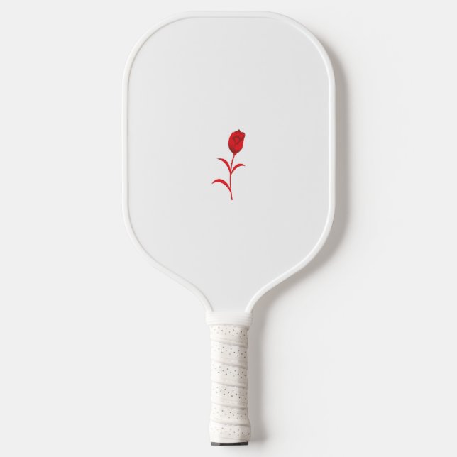 Rose Madder, Lava Red, floral Design Pickleball Paddle (Front)