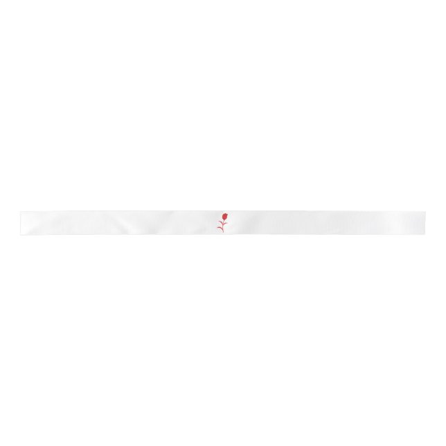 Rose Madder, Lava Red, floral Design Satin Ribbon (Front)