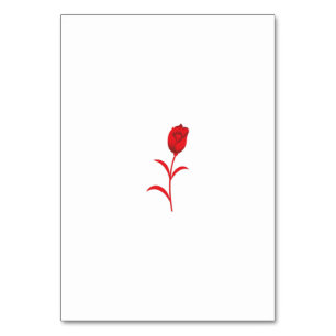 Rose Madder, Lava Red, floral Design Table Number