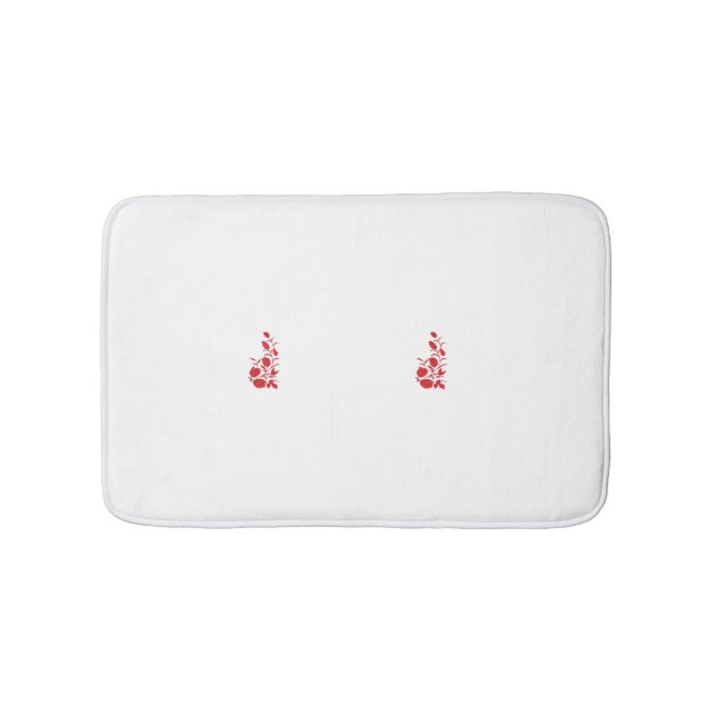 Rose Madder, Thunderbird floral design Bath Mat (Front)