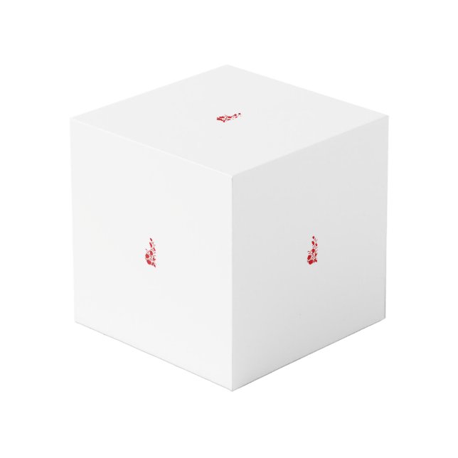 Rose Madder, Thunderbird floral design Cube (Front Angled)