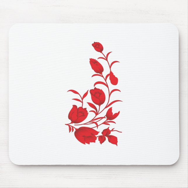 Rose Madder, Thunderbird floral design Mouse Pad (Front)