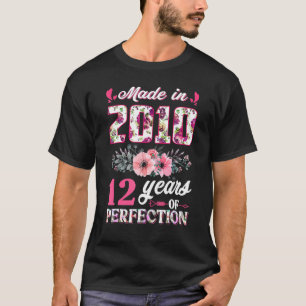 Rose Made In 2010 12th Birthday Girl 12 Year Of Pe T-Shirt