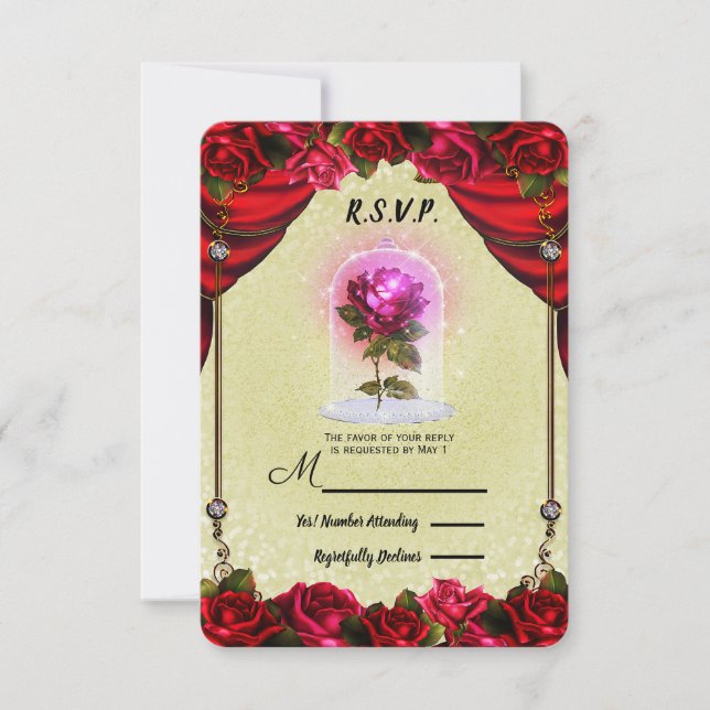 Rose magique enchanté Jaune & Roses rouges RSVP (Devant)