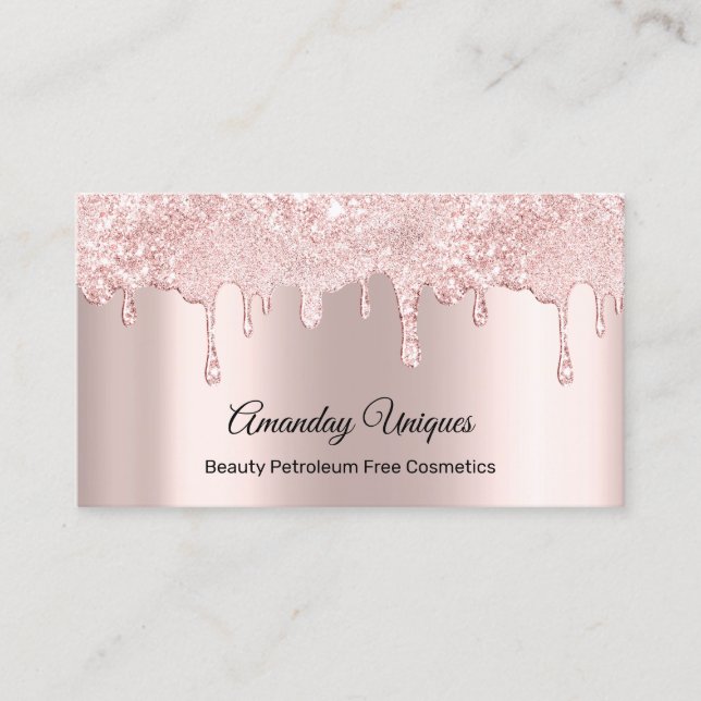 Rose Makeup Artist Nails Cosmetics Business Card (Front)