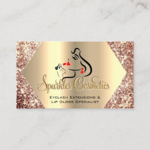 Rose Makeup Eyelash Extensions Lip Gloss Logo Business Card