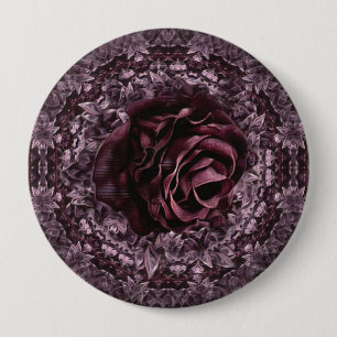Rose Mandala 4 Inch Round Button