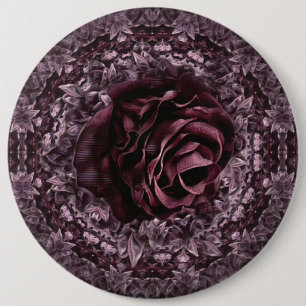 Rose Mandala 6 Inch Round Button