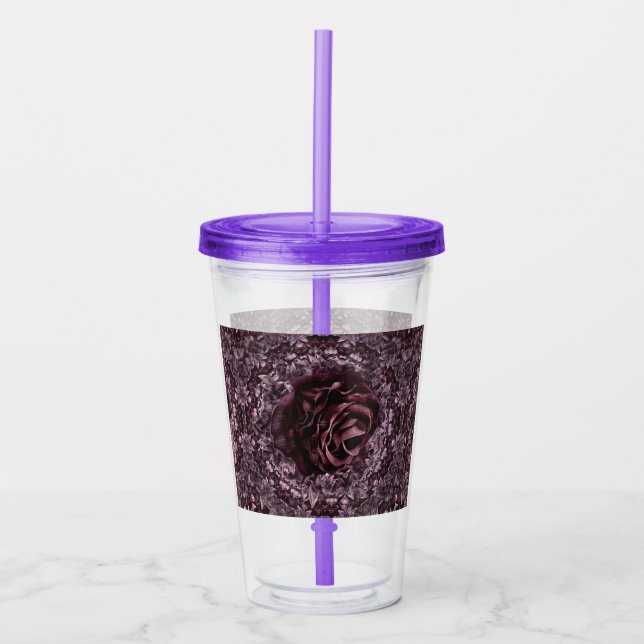 Rose Mandala  Acrylic Tumbler (Front)