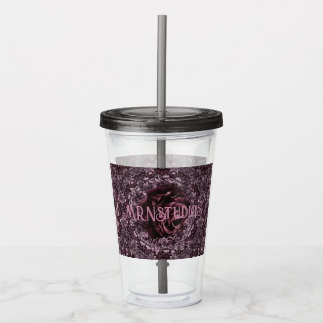 Rose Mandala  Acrylic Tumbler (Front)