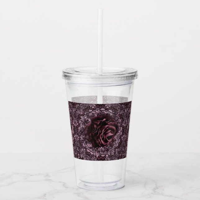 Rose Mandala  Acrylic Tumbler (Front)