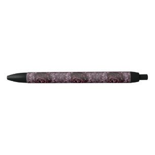Rose Mandala  Black Ink Pen