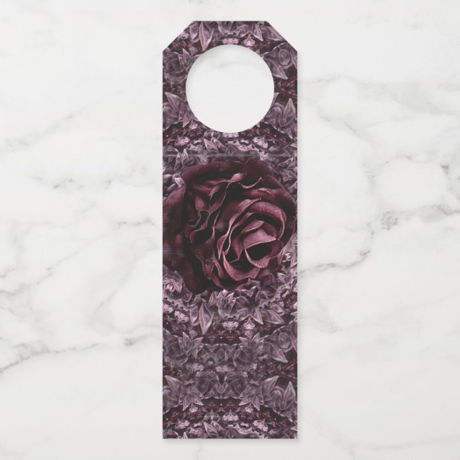 Rose Mandala  Bottle Tag (Front)