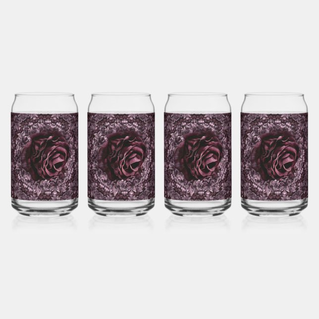 Rose Mandala  Can Glass (Front)