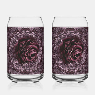 Rose Mandala  Can Glass