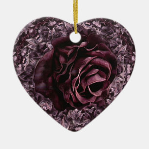 Rose Mandala  Ceramic Ornament
