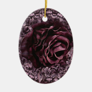 Rose Mandala Ceramic Ornament