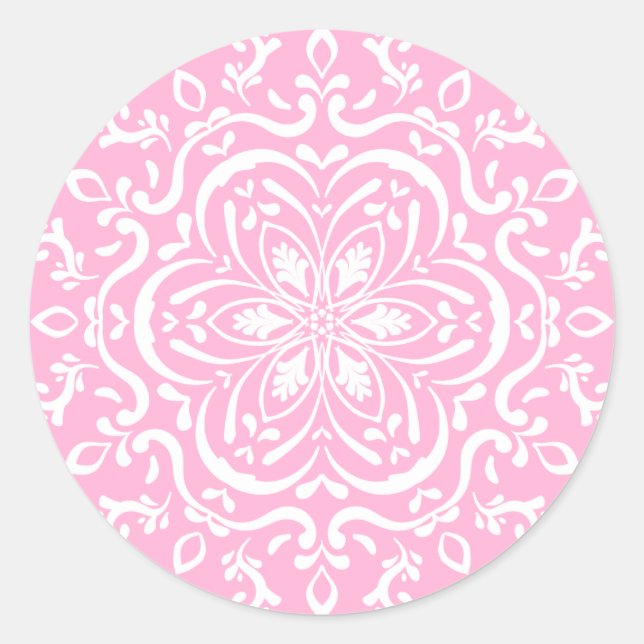 Rose Mandala Classic Round Sticker (Front)