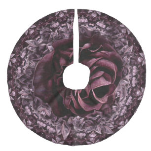 Rose Mandala Faux Linen Tree Skirt