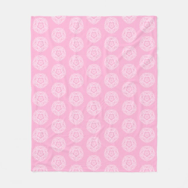 Rose Mandala Fleece Blanket (Front)