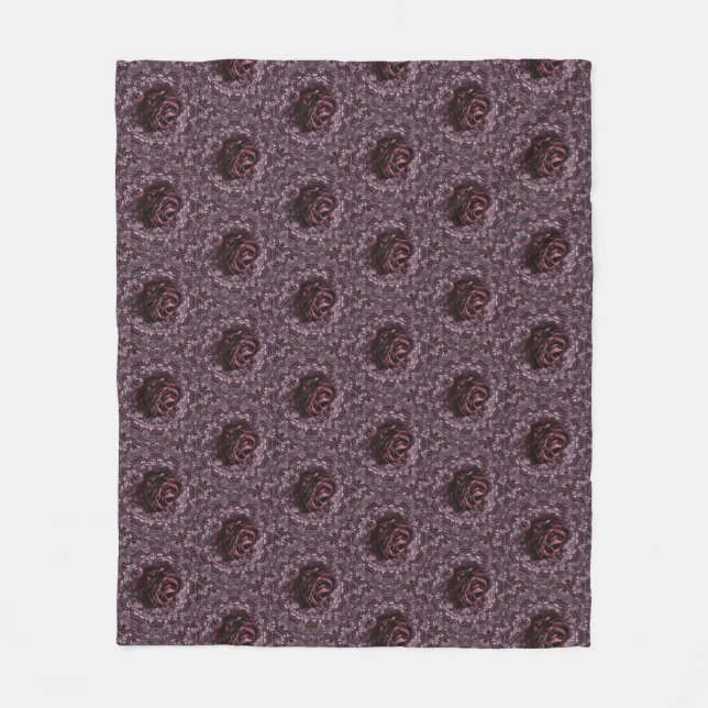 Rose Mandala  Fleece Blanket (Front)