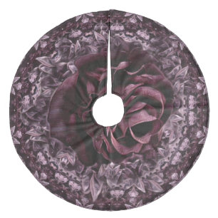 Rose Mandala Fleece Tree Skirt