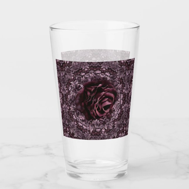 Rose Mandala  Glass (Front)