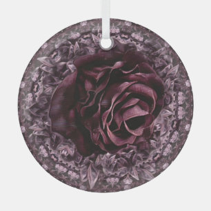 Rose Mandala Glass Ornament