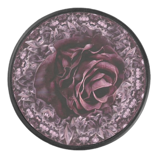 Rose Mandala  Hockey Puck (Front)