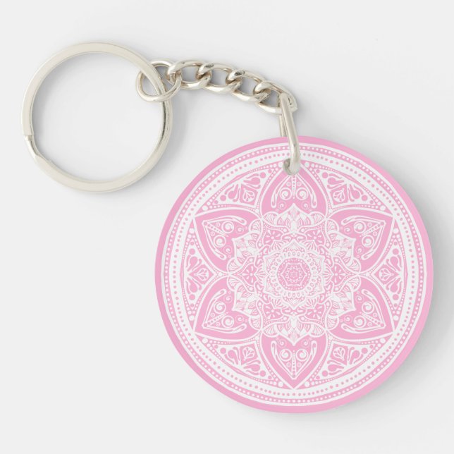 Rose Mandala Keychain (Front)