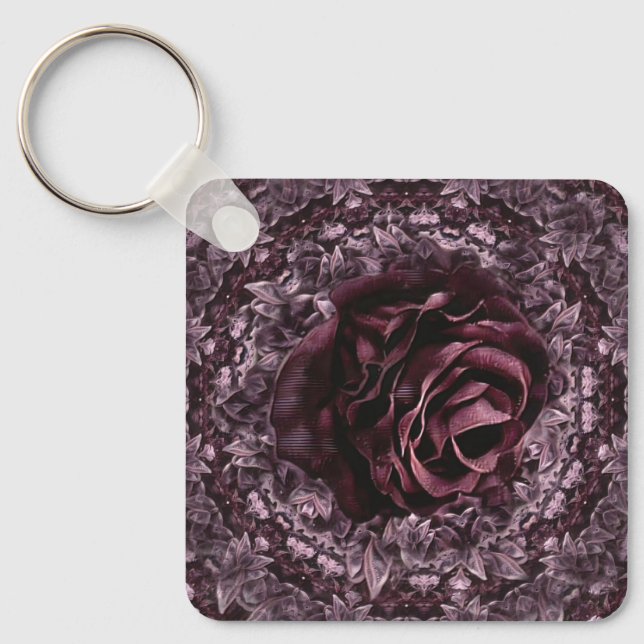 Rose Mandala  Keychain (Front)
