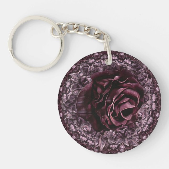 Rose Mandala  Keychain (Front)