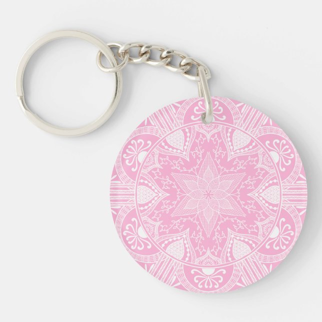 Rose Mandala Keychain (Front)