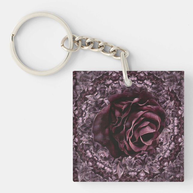 Rose Mandala  Keychain (Front)