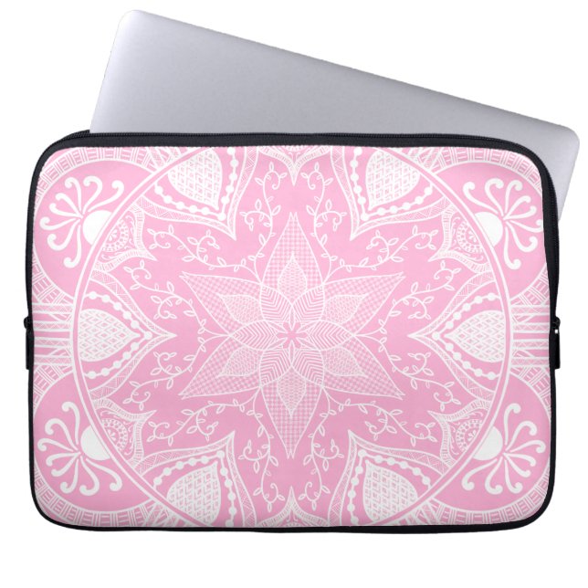 Rose Mandala Laptop Sleeve (Front)