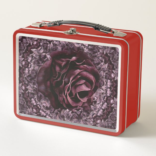 Rose Mandala  Metal Lunch Box (Front)