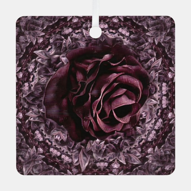 Rose Mandala  Metal Ornament (Front)