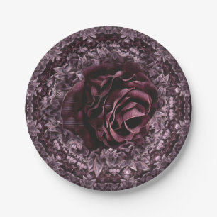 Rose Mandala Paper Plate