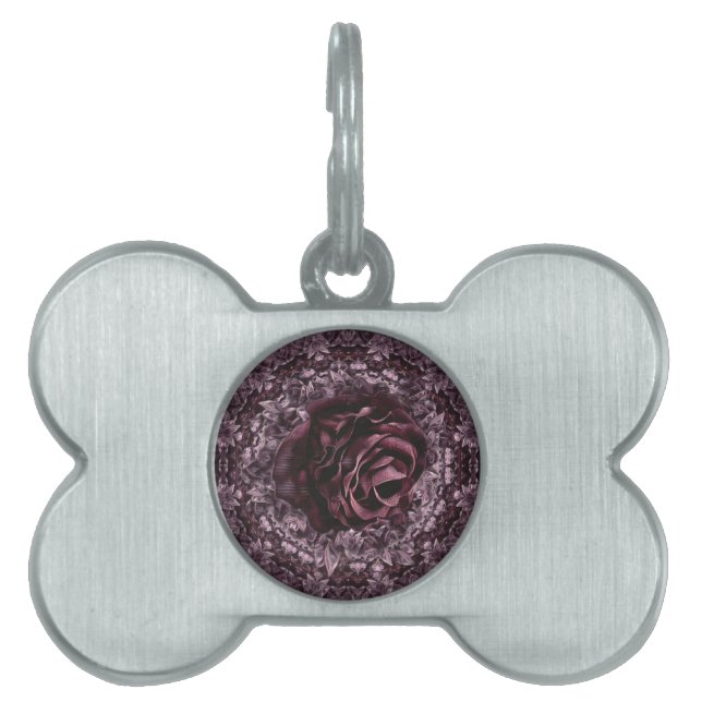 Rose Mandala  Pet ID Tag (Front)