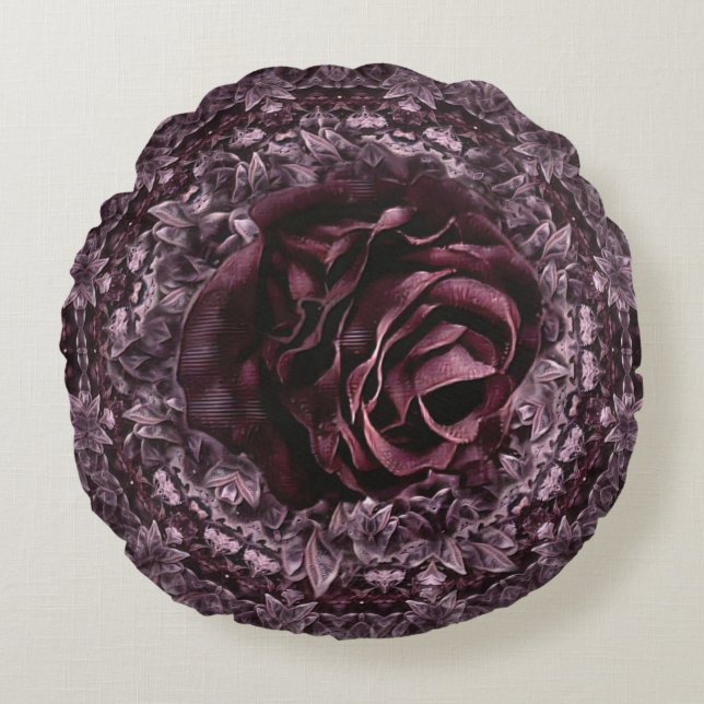 Rose Mandala  Round Pillow (Front)