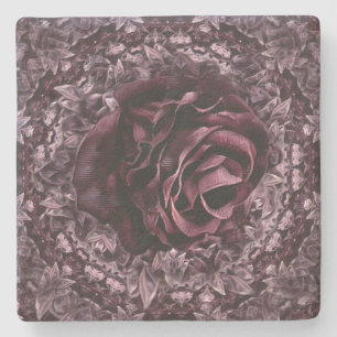 Rose Mandala Stone Coaster
