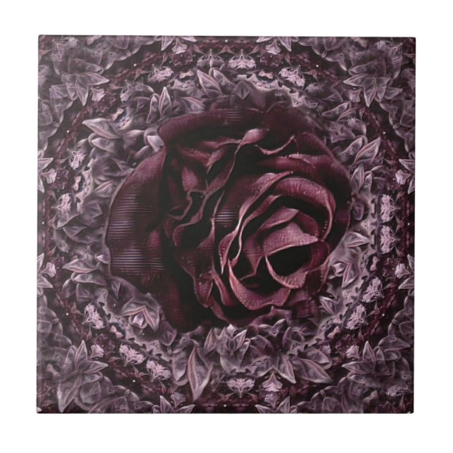Rose Mandala  Tile (Front)