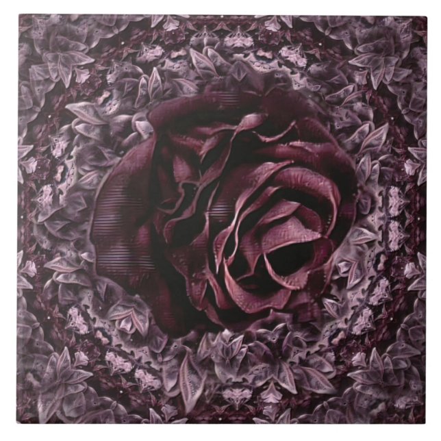 Rose Mandala  Tile (Front)