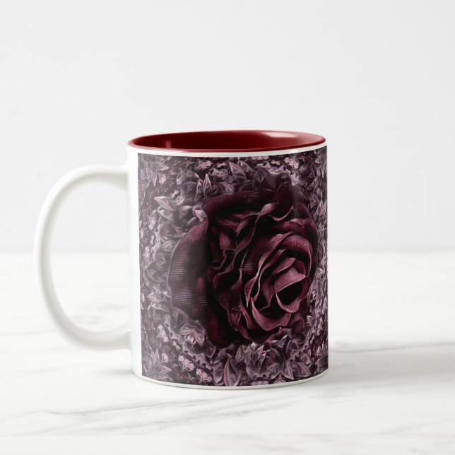 Rose Mandala  Two-Tone Coffee Mug (Left)