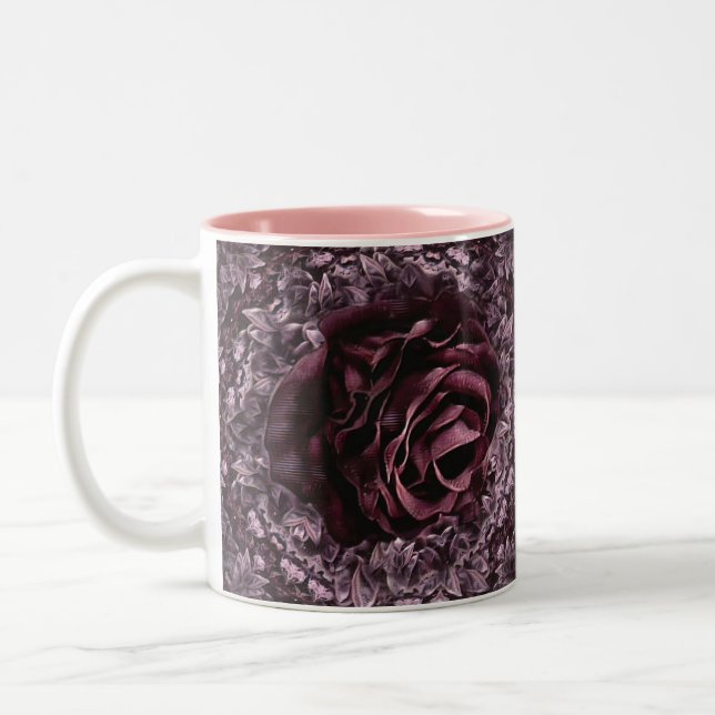 Rose Mandala  Two-Tone Coffee Mug (Left)