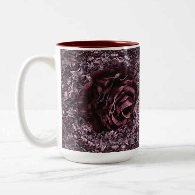 Rose Mandala  Two-Tone Coffee Mug (Left)