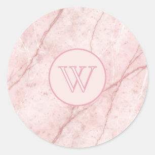 Rose Marble Organic Dusty Rose Blush Classic Round Sticker